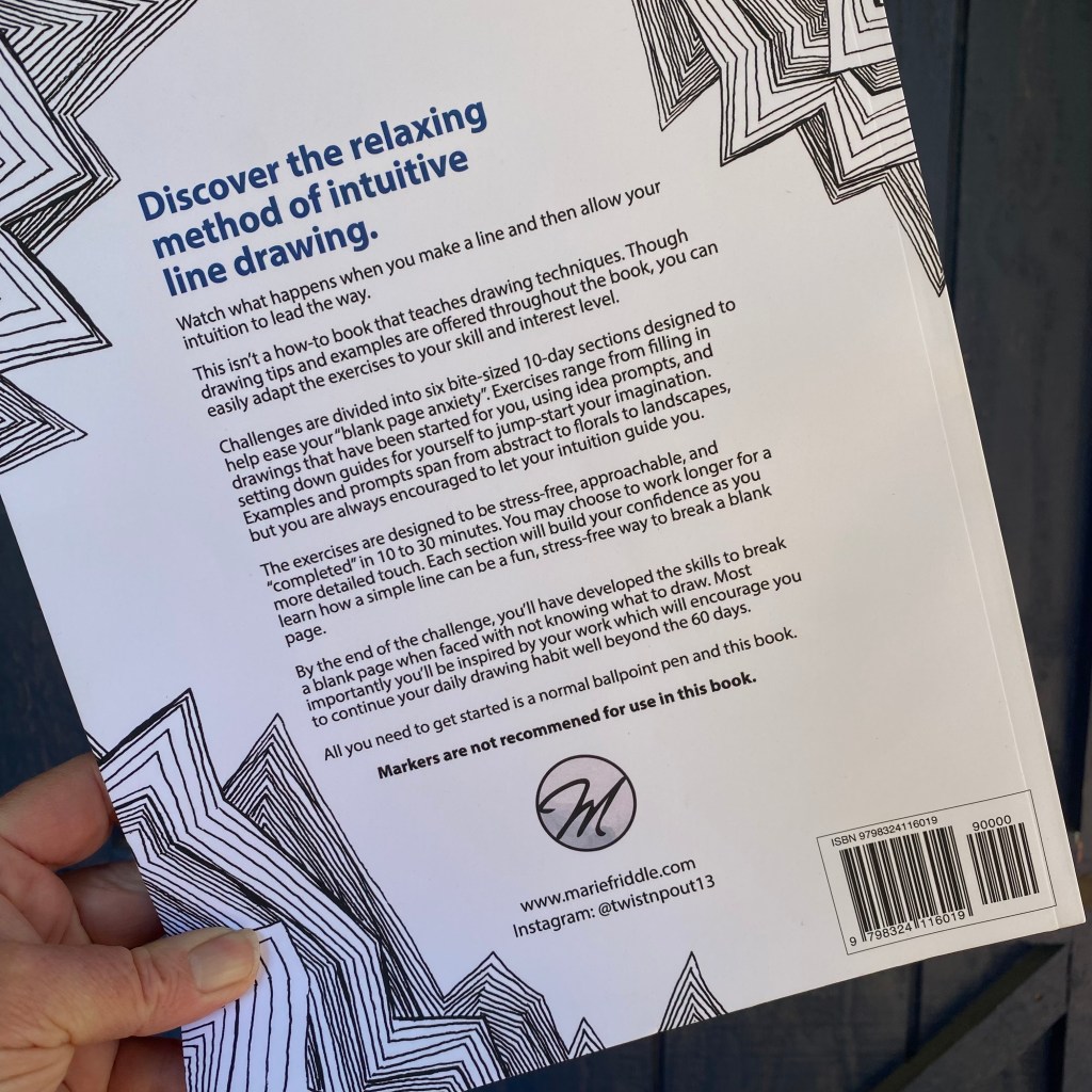 back of book, Line Drawing for relaxation,  